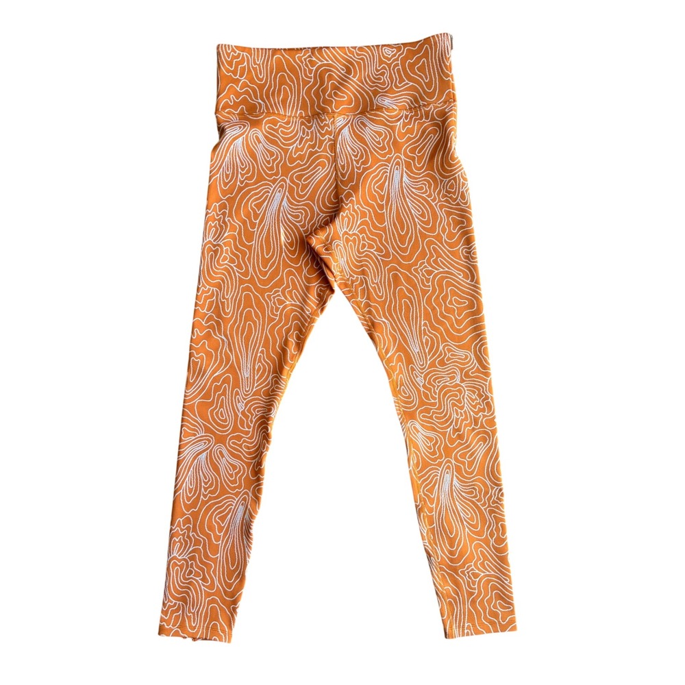 Nike Tight Fit High Rise Full Length Leggings Topographic Orange XL